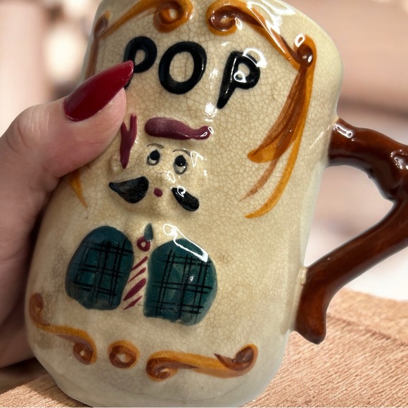 Pop Coffee Cup Mug Vintage Japan MUSTACHE Cup W Handle 16 Oz - Picture 4 of 7